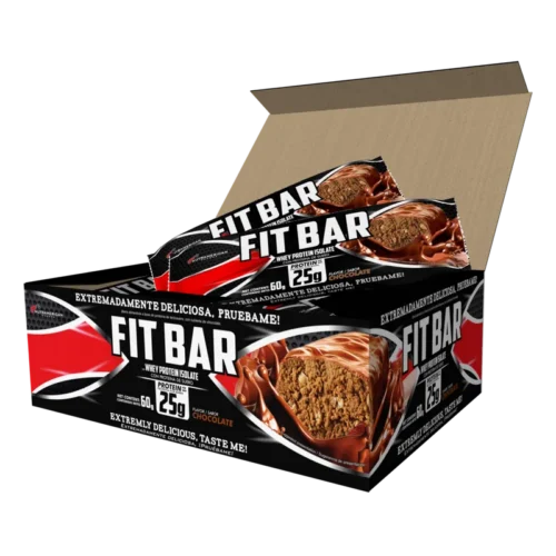 Caja de barras de proteína Fit Bar con 25g de proteína aislada de Nutramerican