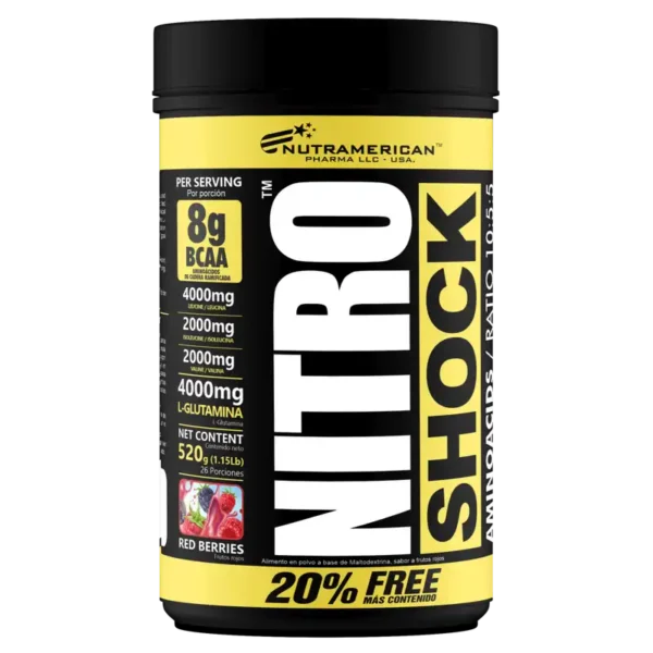 Nitro Shock 520g de Nutramerican - Aminoácidos con Glutamina