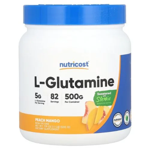 L-Glutamina Nutricost 500g sabor Mango recuperación muscular Colombia