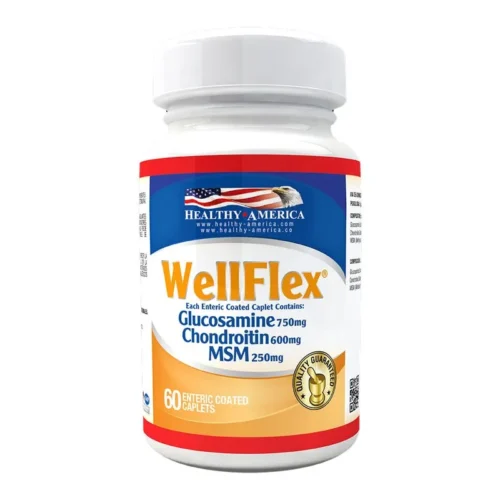 WellFlex Glucosamina 750mg Condroitina 600mg MSM 250mg Healthy America 60 caplets