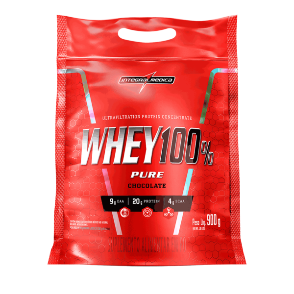 Proteína Whey 100% Pure Integralmédica Chocolate 900g