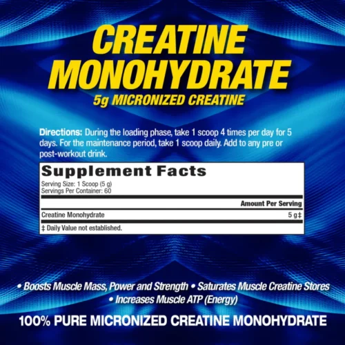 Creatine Monohydrate 60 Serv MHP Creatina Monohidratada tabla