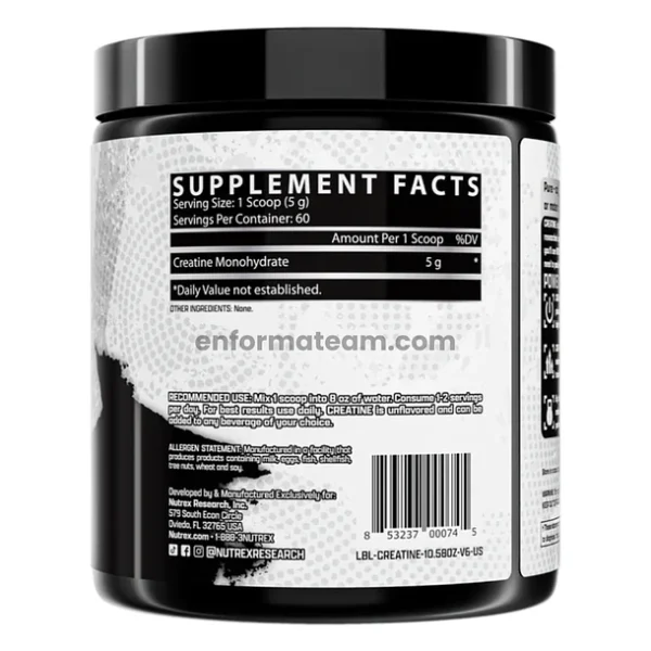 Creatine Monohydrate 300g Nutrex - Aumenta la Fuerza y el Rendimiento