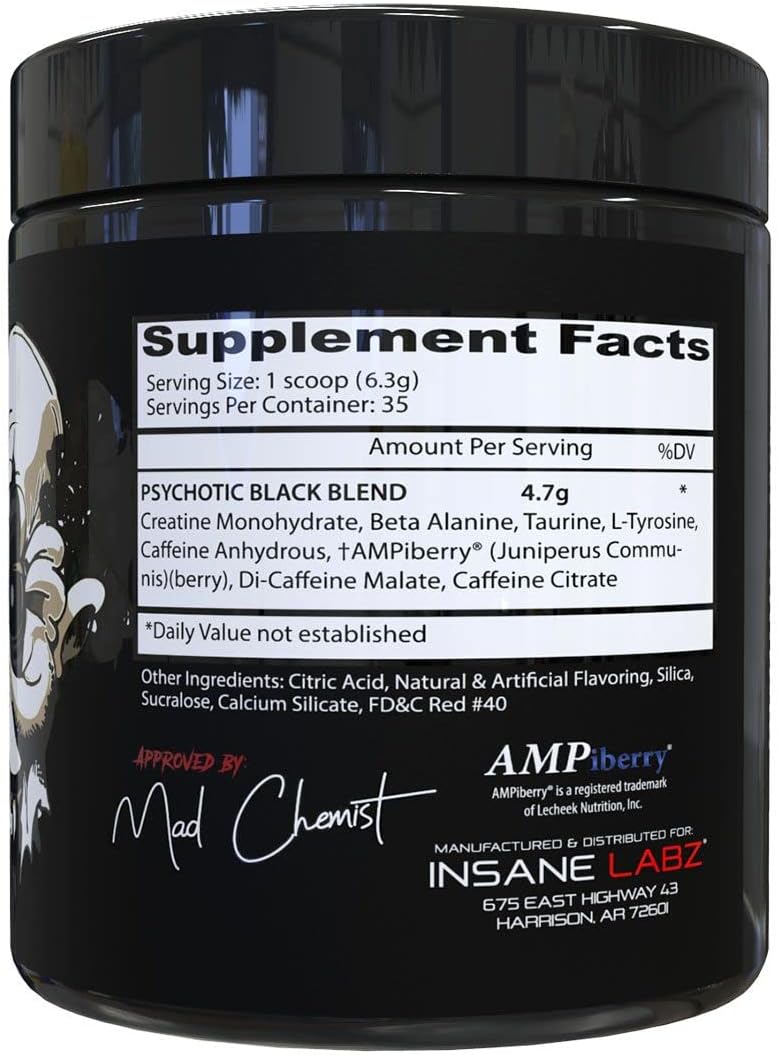 Psychotic Black Pre Entreno 35 Servicios I Insane Labz - Imagen 4