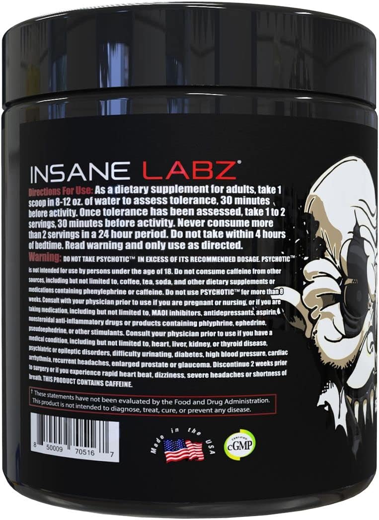 Psychotic Black Pre Entreno 35 Servicios I Insane Labz - Imagen 3
