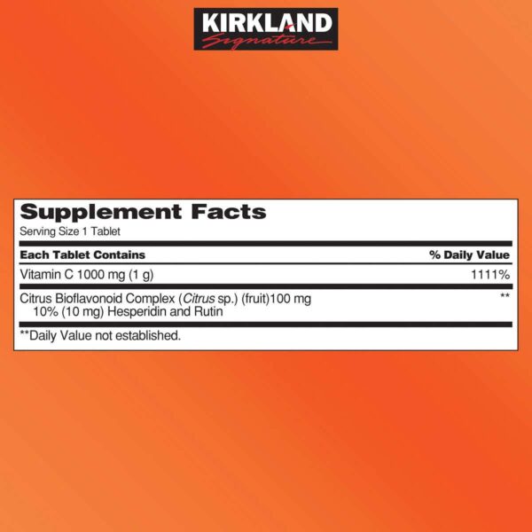 Vitamina C 1000 mg 500 Tabletas I Kirkland Signature - Imagen 2