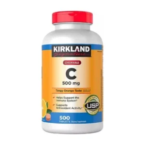 Botella de Kirkland Signature Vitamina C 500 mg 500 tabletas masticables