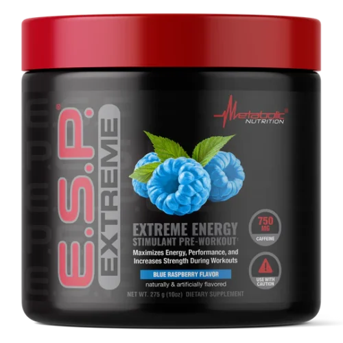 E.S.P. Extreme Energy Pre-Workout Metabolic Nutrition, suplemento pre-entreno para energía y rendimiento.