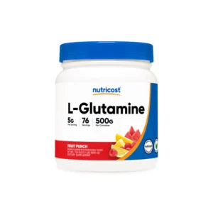 Suplemento Nutricost L-Glutamina 500g, 76 porciones para recuperación muscular