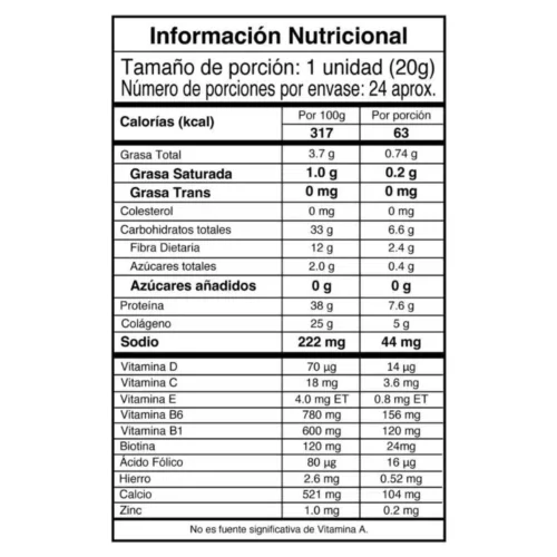 Información nutricional de Korageem de IMN Nutrition