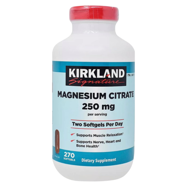 Magnesio Citrato 250 mg 270 Softgels I Kirkland Signature