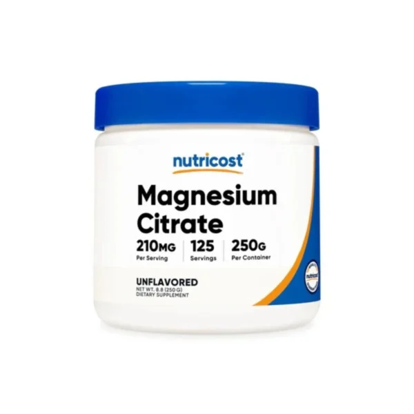 Magnesium Citrate 210mg 320 porciones Nutricost, suplemento de citrato de magnesio