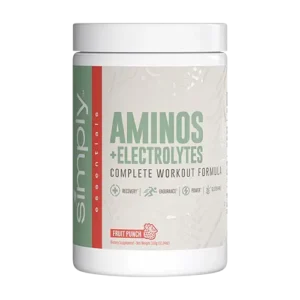 Frasco de Aminos + Electrolitos Simply Essentials 300g para recuperación y resistencia