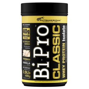 Envase de Bi-Pro Classic Whey Protein Isolate 0.9LB de Nutramerican