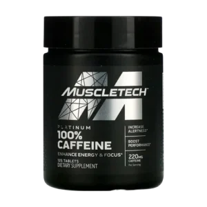 Platinum 100% Caffeine 220mg 125 tabletas MuscleTech, suplemento de cafeína anhidra