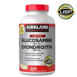 Botella de Kirkland Glucosamina 1500 mg con Condroitina 1200 mg 280 tabletas