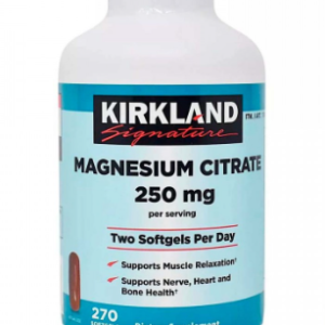 Botella de Magnesium Citrate 250 mg Kirkland Signature 270 cápsulas