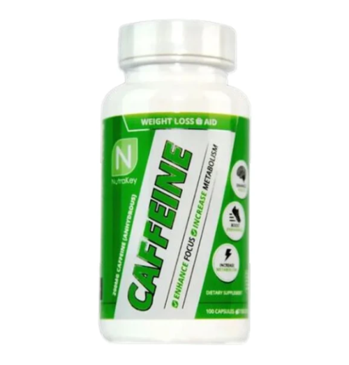 Caffeine 100 Cápsulas NutraKey - Aumento de Energía y Foco