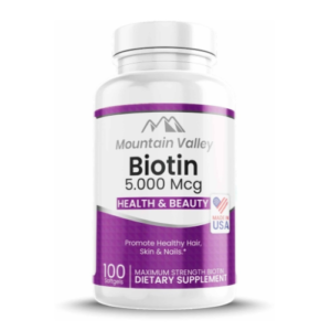 Tabla nutricional de Biotin 5.000 mcg 100 cápsulas - Mountain Valley