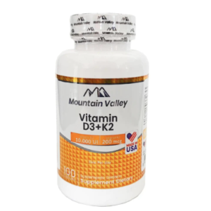 Vitamin D3 + K2 10,000 UI 200 mcg 100 softgels - Mountain Valley