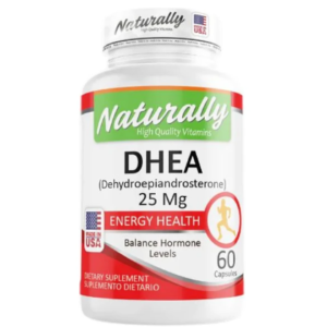 Frasco de DHEA 25 mg 60 cápsulas de Naturally