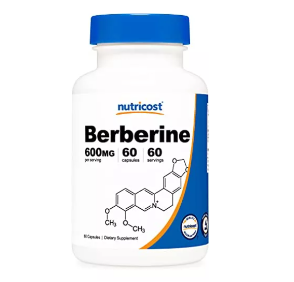 Berberine 600mg Nutricost 60 Cápsulas Suplemento