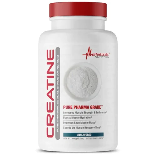 Creatine Monohydrate 300g Metabolic Nutrition, suplemento para aumentar la fuerza y resistencia muscular.