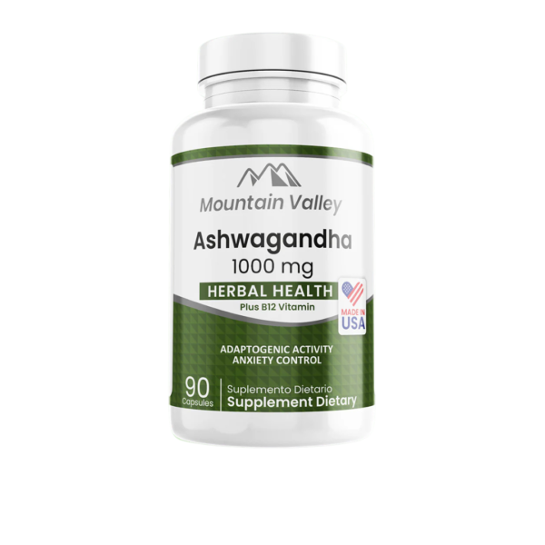 Ashwagandha 1000 mg 90 cápsulas - Mountain Valley con Vitamina B12