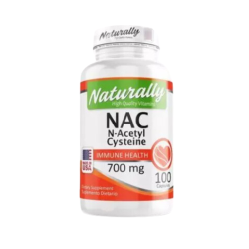 Frasco de NAC N-Acetyl Cysteine 700 mg 100 cápsulas de Naturally