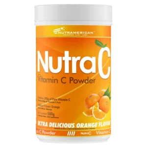 Frasco de Nutra C 500g Vitamina C en Polvo Sabor Naranja Nutramerican