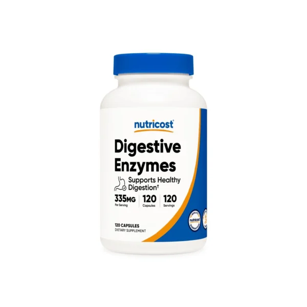 Digestive Enzymes 620mg 120 cápsulas Nutricost, suplemento para apoyar la digestión