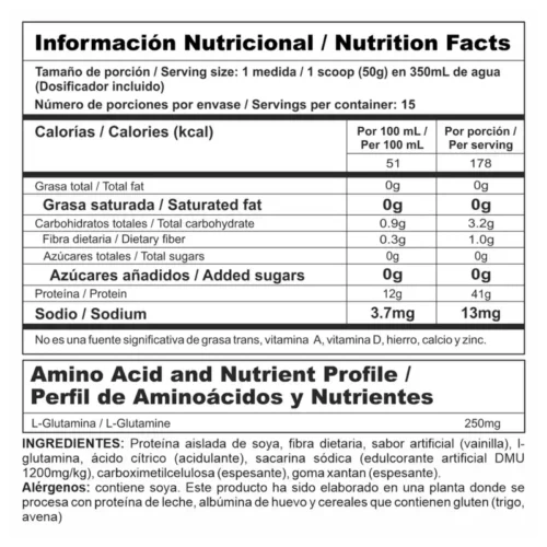 Frasco de Mega Soy 90 Proteína Aislada de Soya 750g Nutramerican