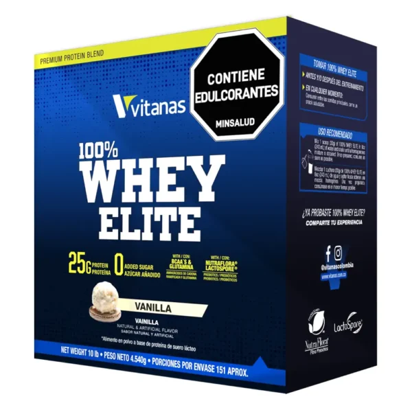 100% Whey Elite 151 Serv Vitanas Proteína de Suero