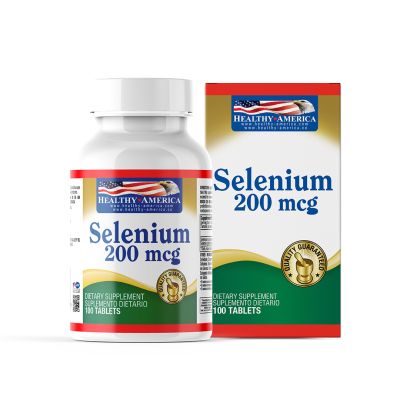 selenium 200 mcg, antioxidante natural, salud inmunológica, protección celular, suplementos Healthy America