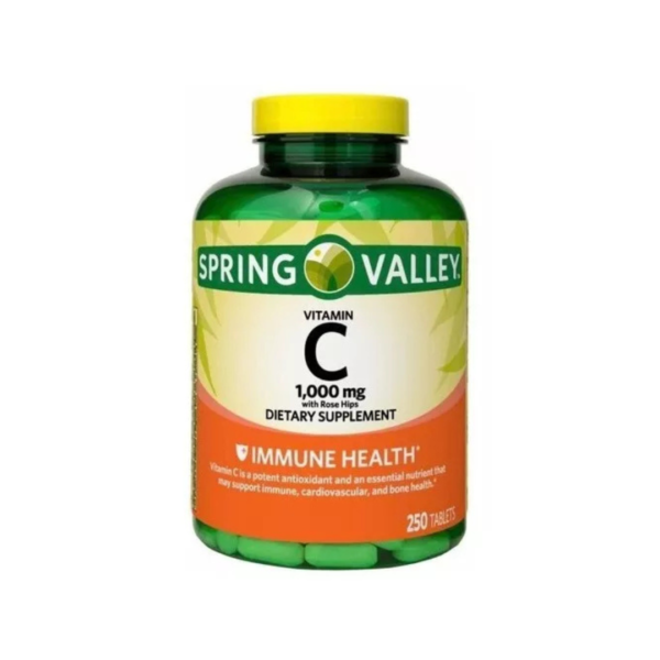 Vitamina C 1000 mg con Escaramujo 250 Tabletas Spring Valley