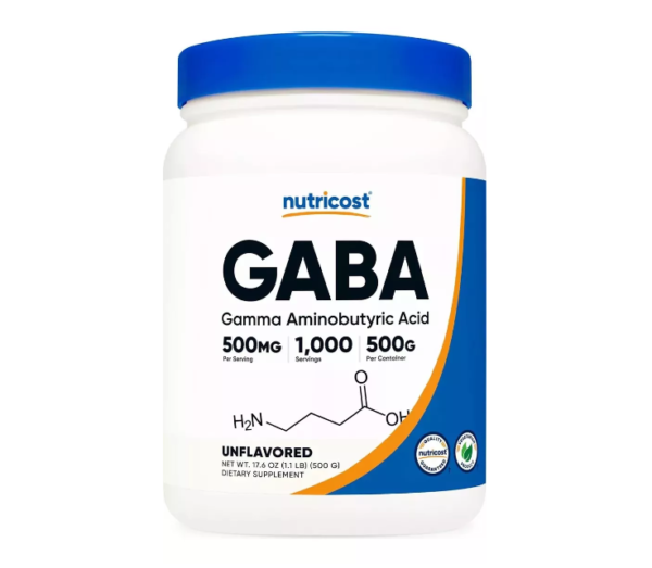 GABA 500mg de Nutricost con 1000 porciones.