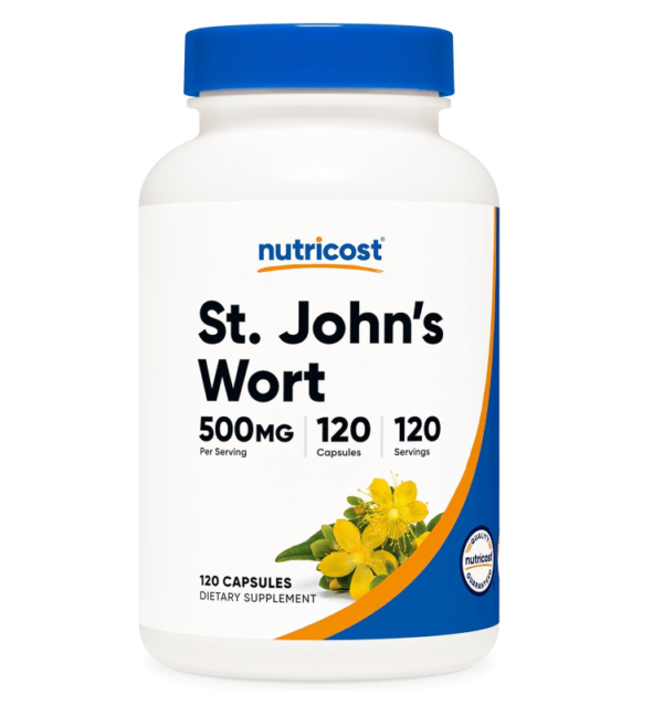 St. John’s Wort 500mg de Nutricost con 120 cápsulas.