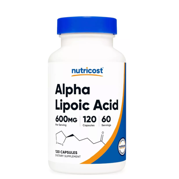 Alpha Lipoic Acid 600mg de Nutricost con 120 cápsulas.