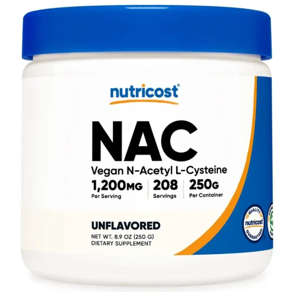 NAC Vegan N-Acetyl L-Cysteine 1200mg 250g - Nutricost