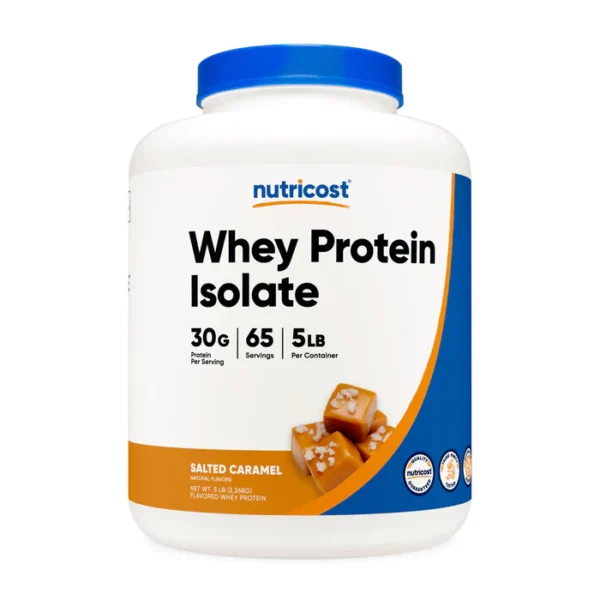 WHEY PROTEIN ISOLATE 30G. 5 LB Nutricost Caramelo