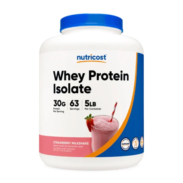 WHEY PROTEIN ISOLATE 30G. 5 LB Nutricost fresa