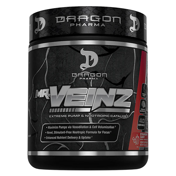 Mr. Veinz Pre-Entreno Sin Estimulantes Dragon Pharma 40 Servicios