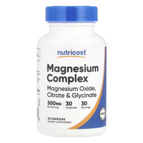 Magnesium Complex Nutricost 500mg 30 cápsulas | Suplemento de magnesio en Colombia