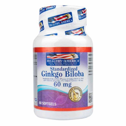 Ginkgo Biloba Healthy America suplemento 60 mg 60 cápsulas